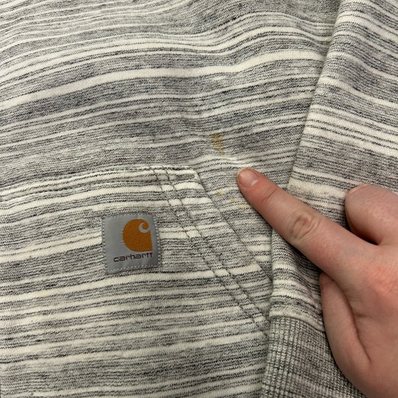 👁️ Carhartt Clarksburg Sherpa-Lined Full-Zip Gray Hoodie - Picture 4 of 5